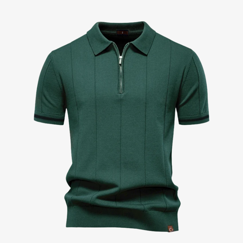 The Kensington Rib-Panelled Zip Polo