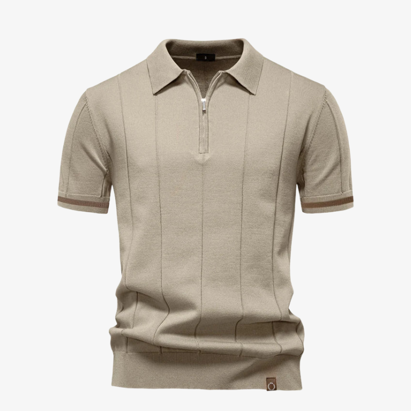 The Kensington Rib-Panelled Zip Polo