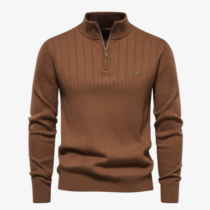 Der gerippte Cavendish Quarter-Zip-Pullover