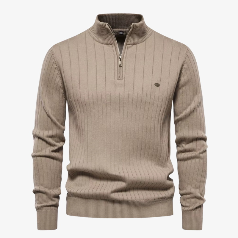 Der gerippte Cavendish Quarter-Zip-Pullover