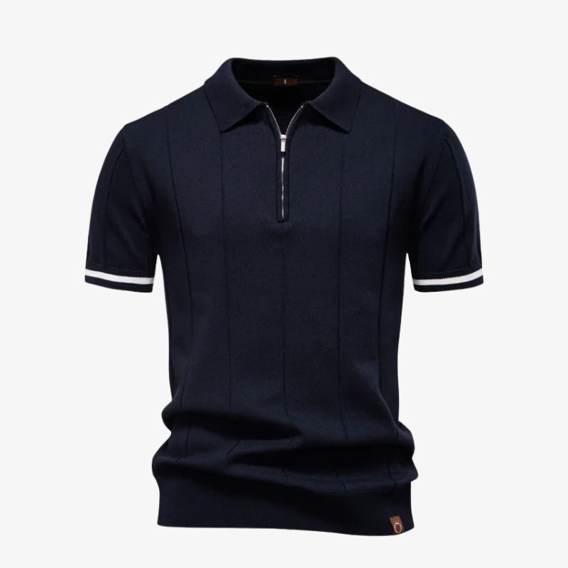 The Kensington Rib-Panelled Zip Polo