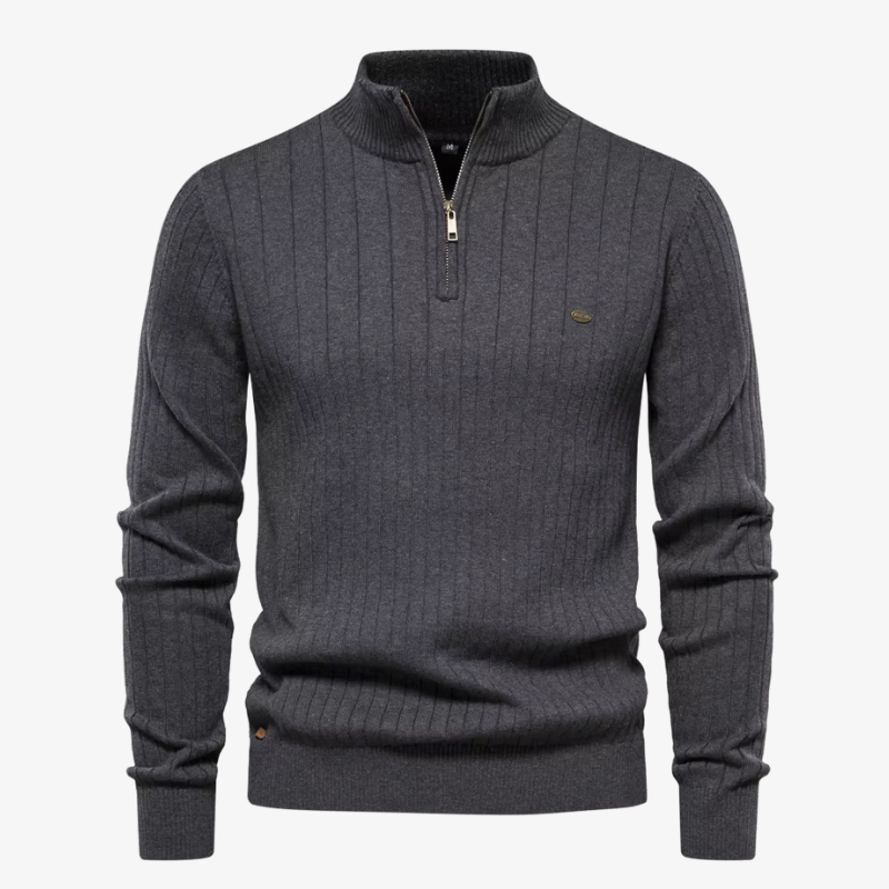 Der gerippte Cavendish Quarter-Zip-Pullover