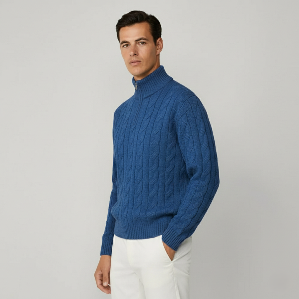 The Cotswold Quarter-Zip Cable Knit