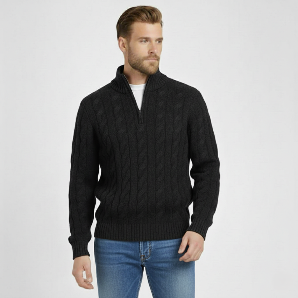 The Cotswold Quarter-Zip Cable Knit