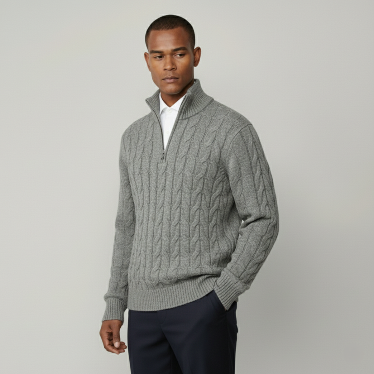 The Cotswold Quarter-Zip Cable Knit