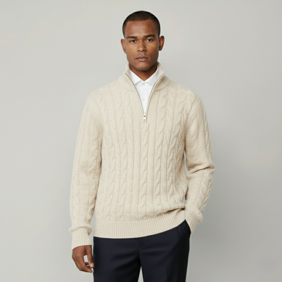 The Cotswold Quarter-Zip Cable Knit