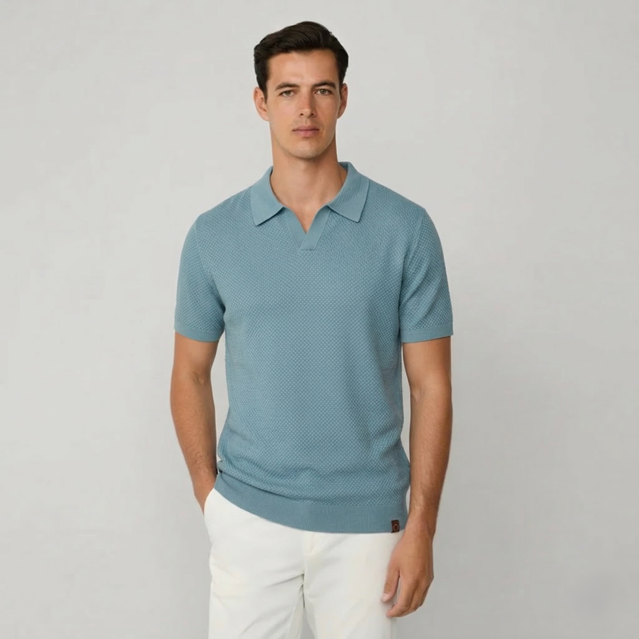 The Chelsea Textured Open-Collar Polo