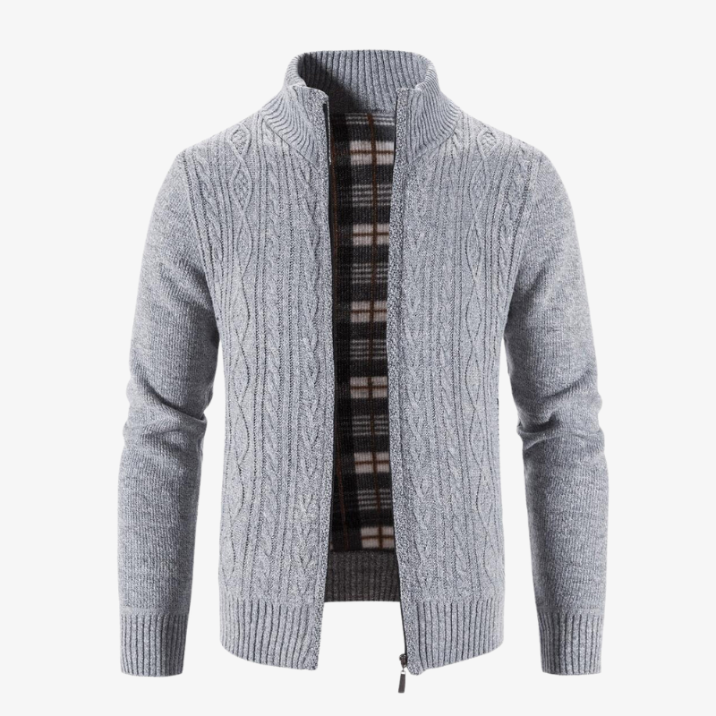 Die Aviemore Strickjacke mit Fleecefutter und Reißverschluss
