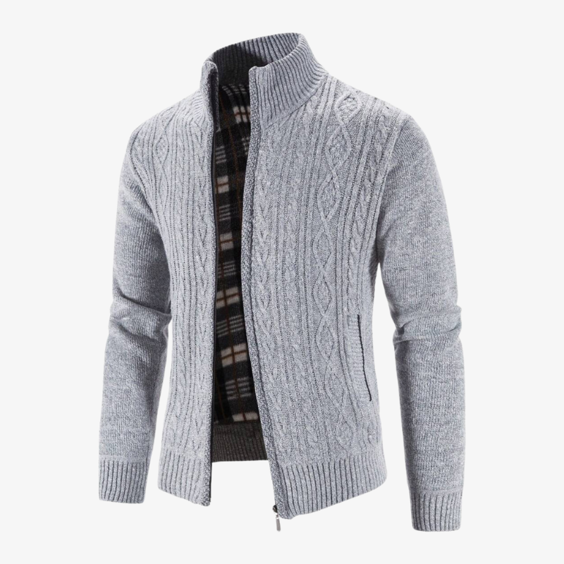 Die Aviemore Strickjacke mit Fleecefutter und Reißverschluss