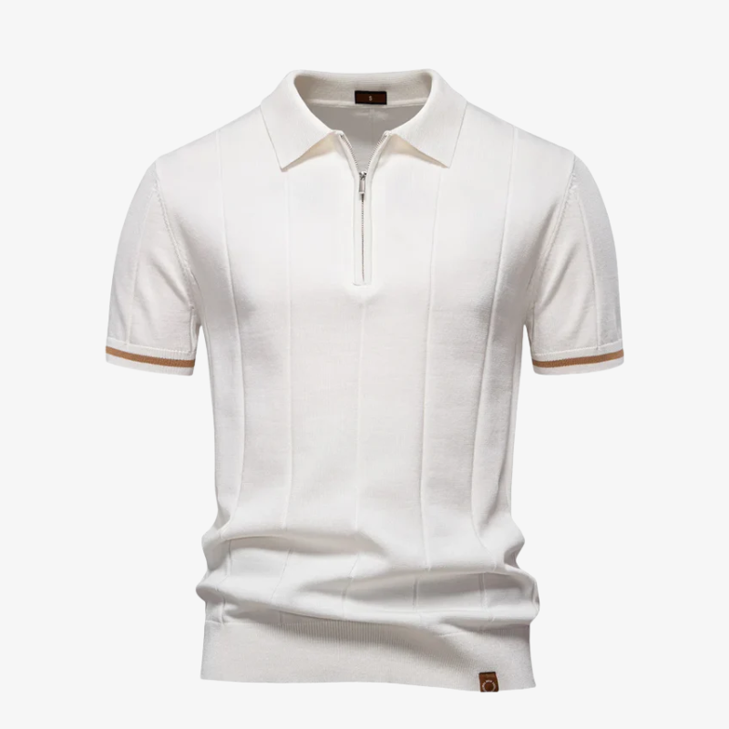 The Kensington Rib-Panelled Zip Polo
