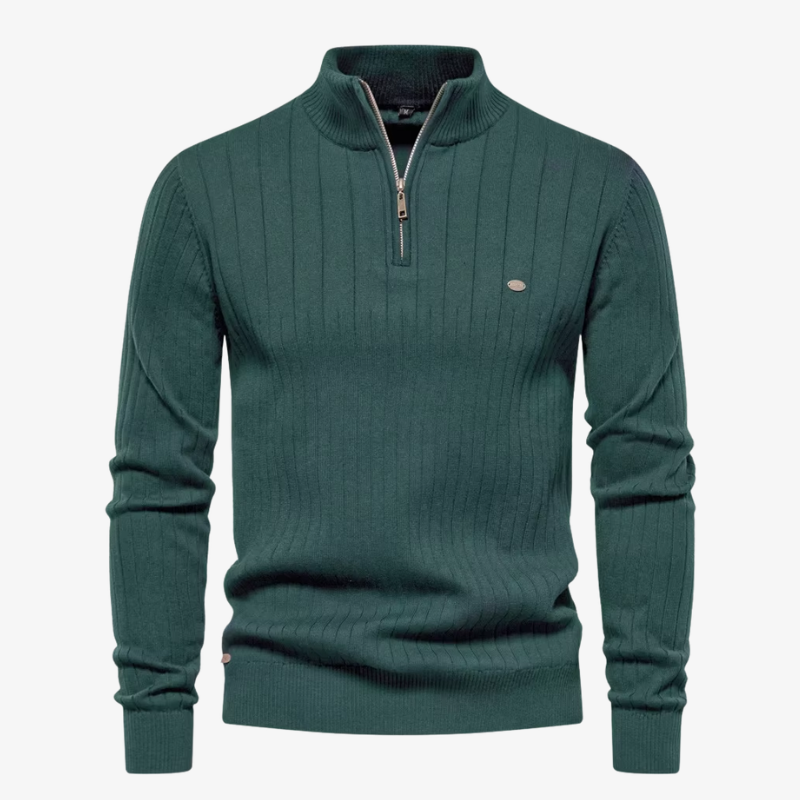 Der gerippte Cavendish Quarter-Zip-Pullover