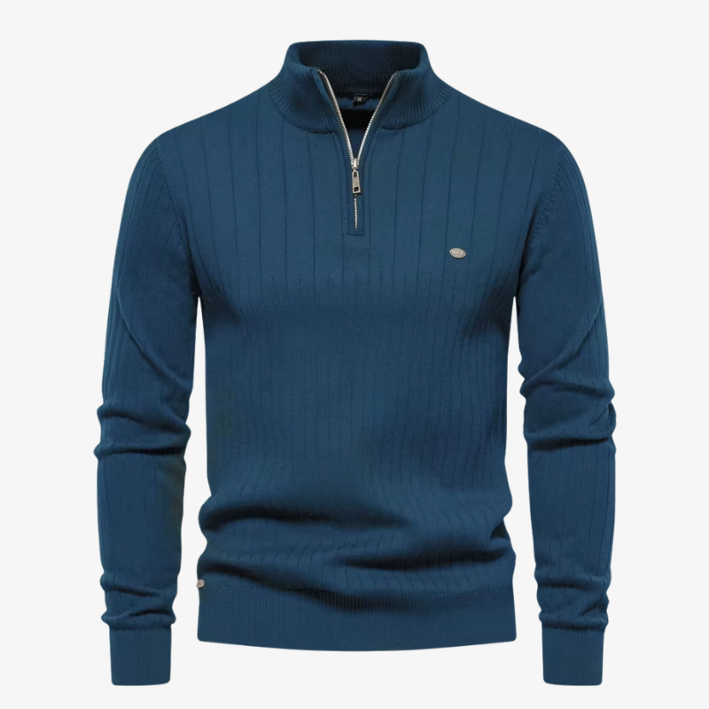 Der gerippte Cavendish Quarter-Zip-Pullover