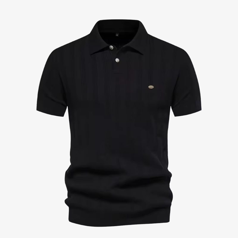 Das Knightsbridge Strick-Poloshirt mit Struktur