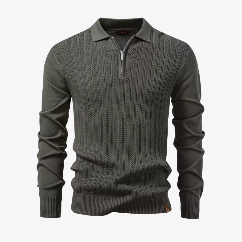 Das Wentworth Strick-Poloshirt mit Reißverschluss