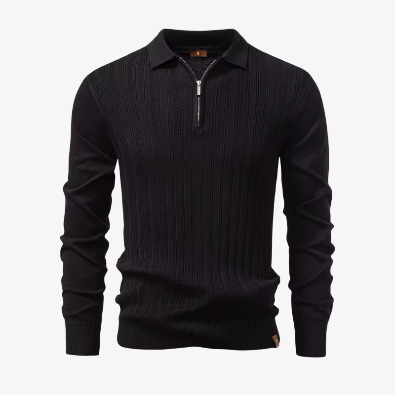 Das Wentworth Strick-Poloshirt mit Reißverschluss