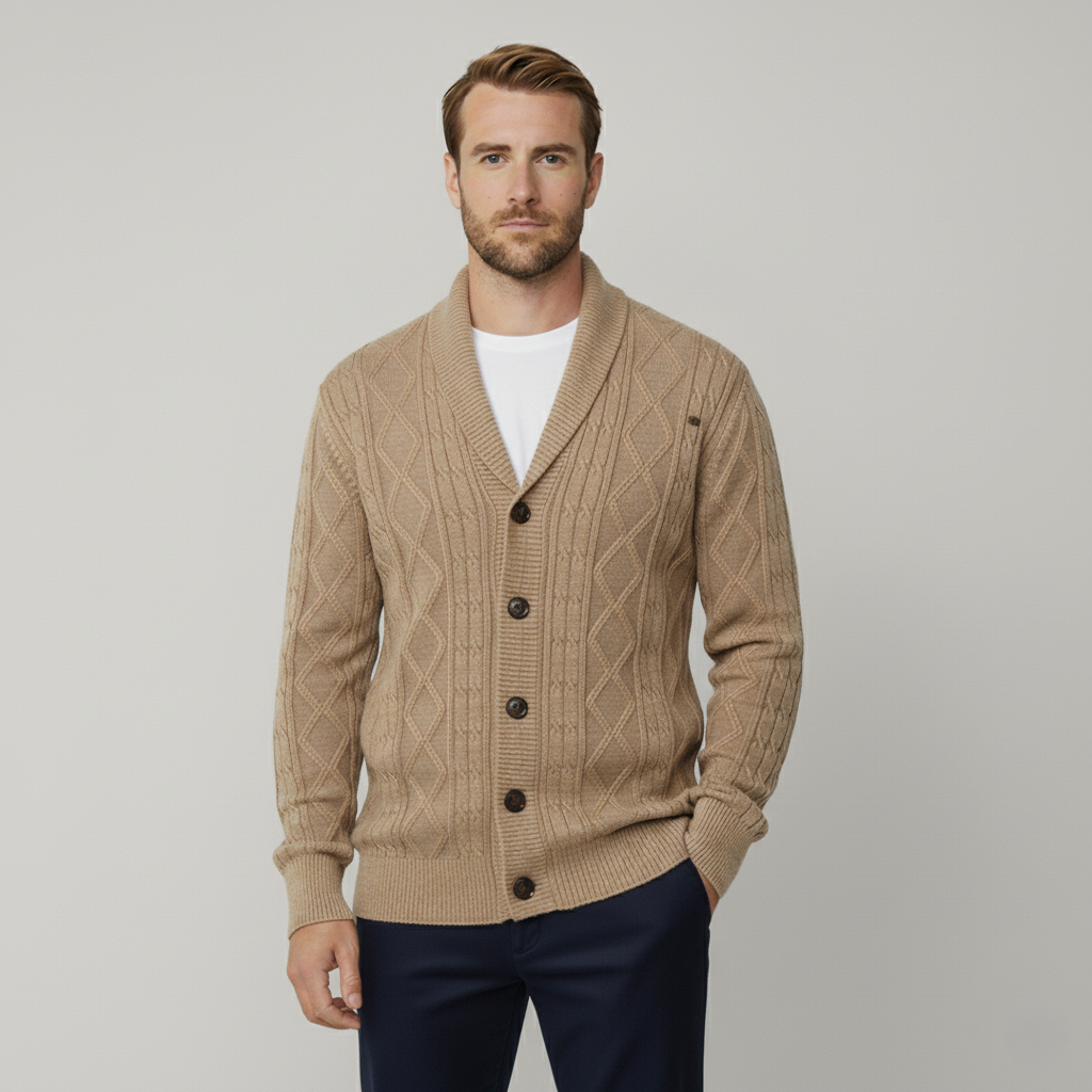 Die Balmoral Strickjacke mit Schalkragen
